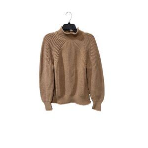 J.Crew Womens Camel High Neck Chunky Knit Sweater Size L